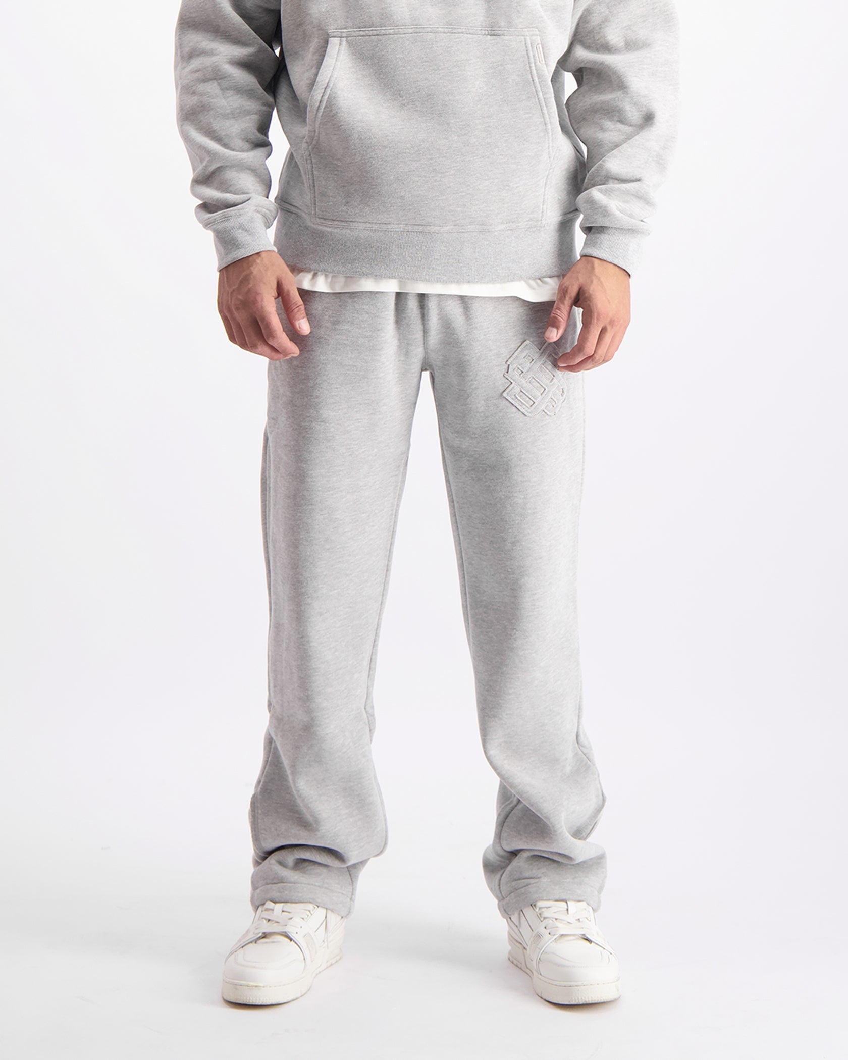 RIPPED MONOGRAM SWEATPANTS | Grey