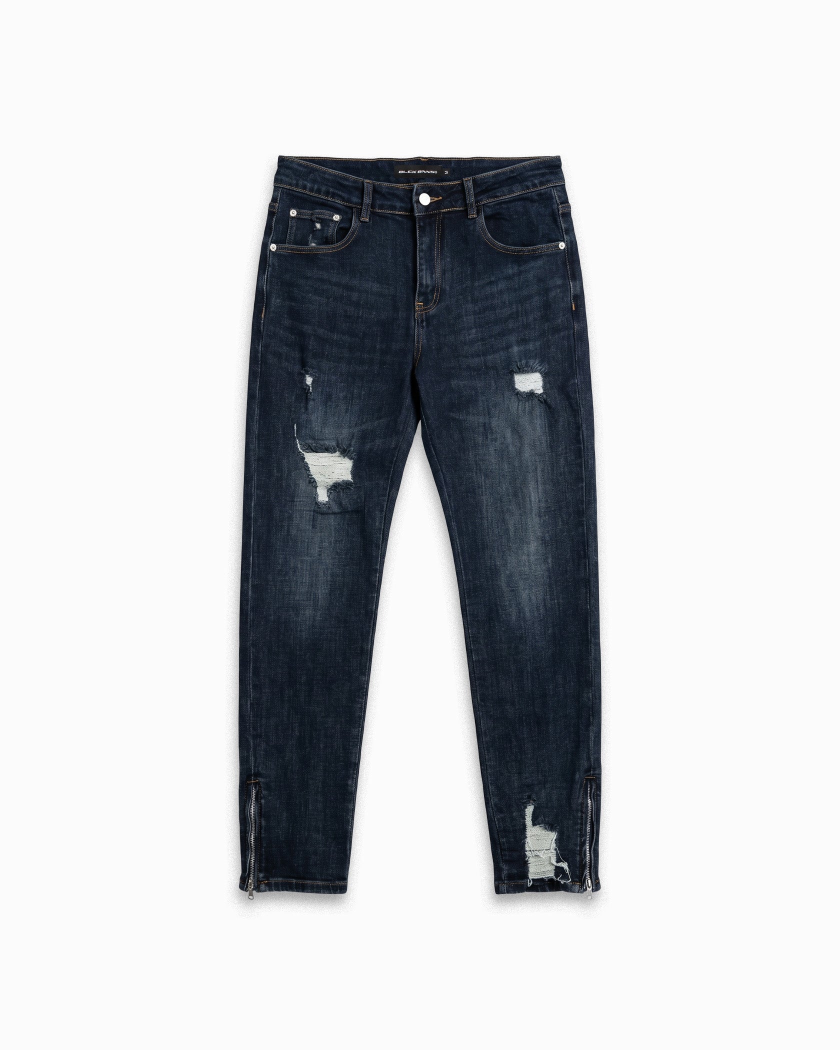 RIPPED SLIM DENIM | Blue
