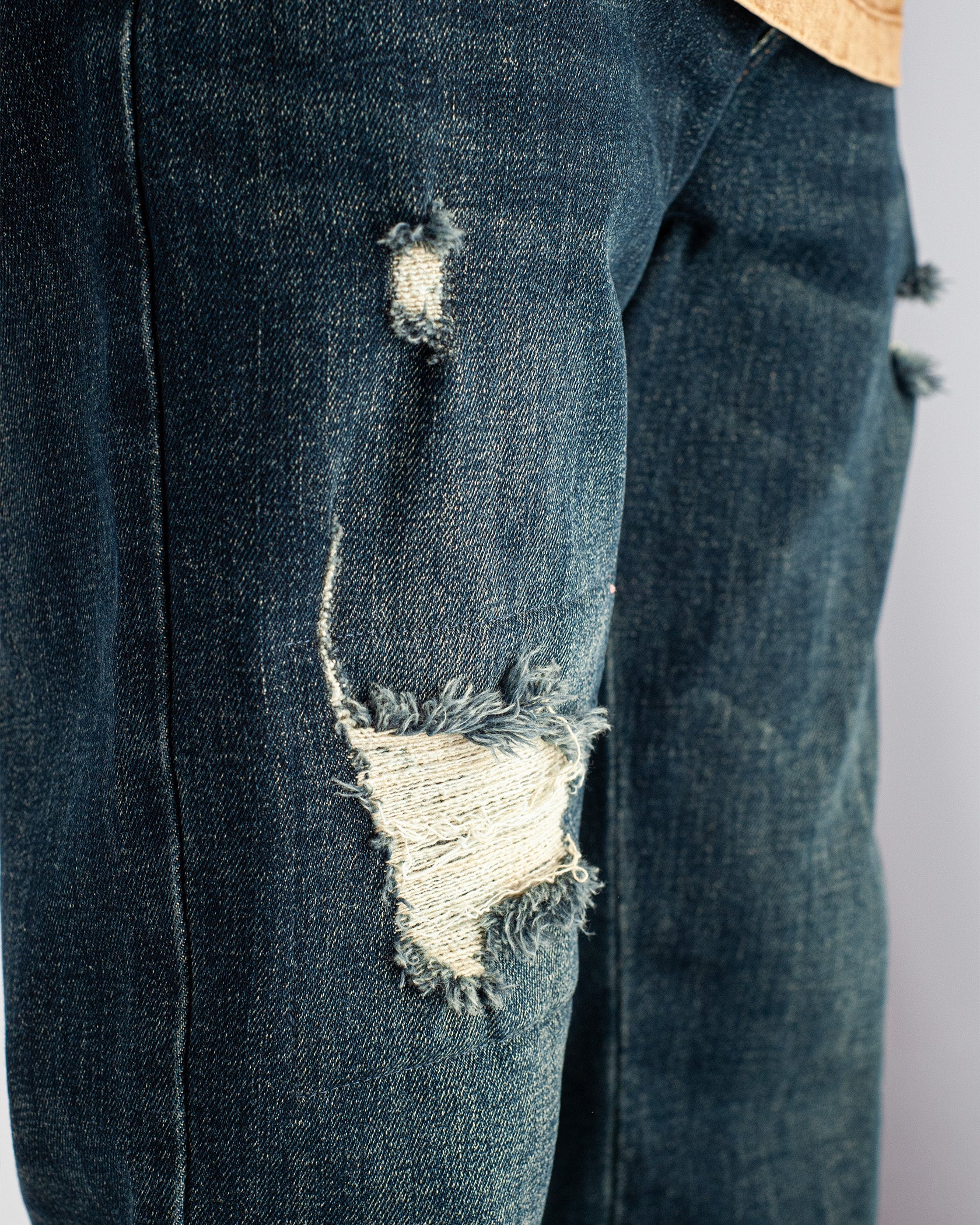 RIPPED SLIM DENIM | Blue
