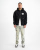 RIPPED ZIP HOODIE | Black
