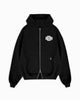 RIPPED ZIP HOODIE | Black