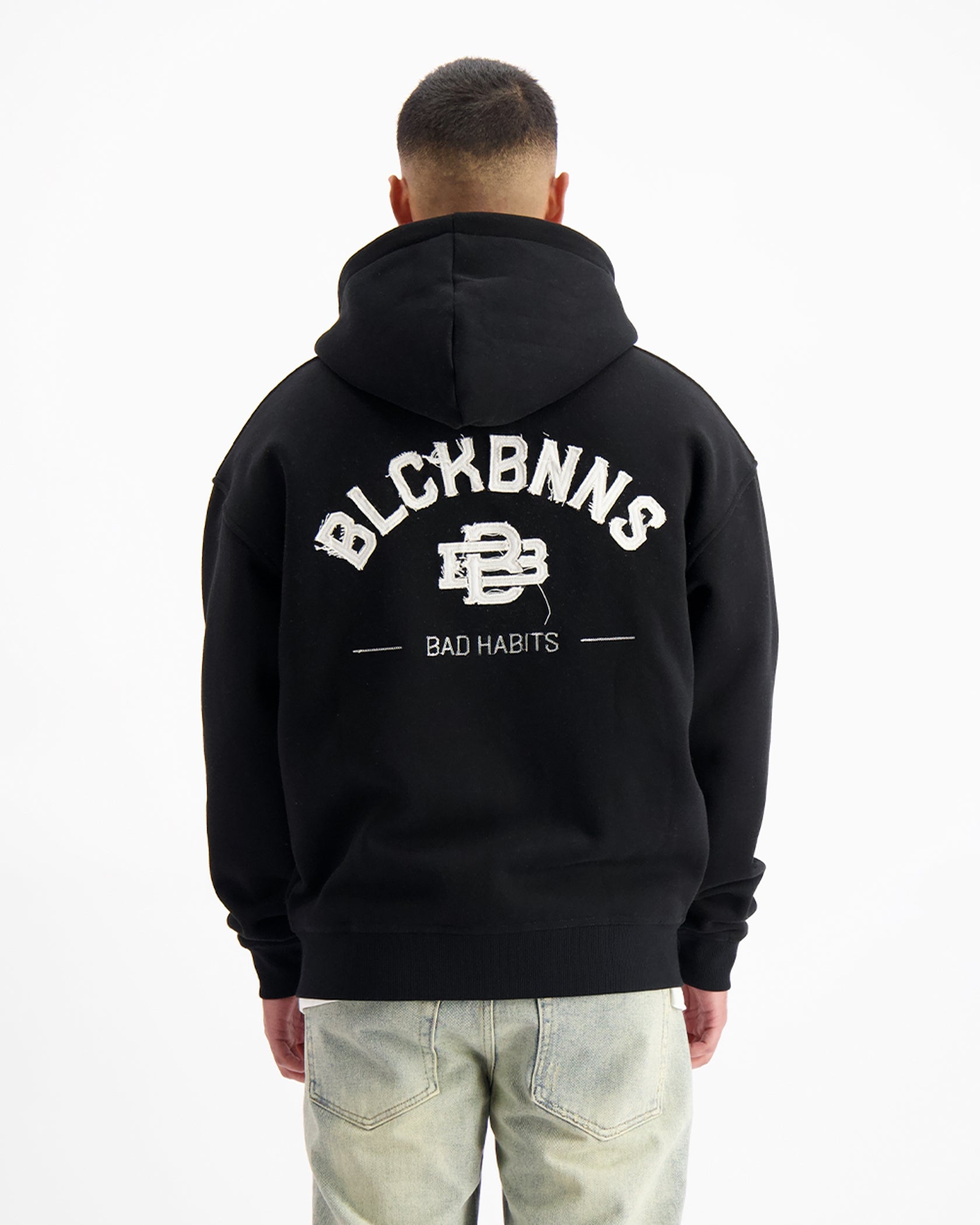 RIPPED ZIP HOODIE | Black