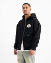 RIPPED ZIP HOODIE | Black