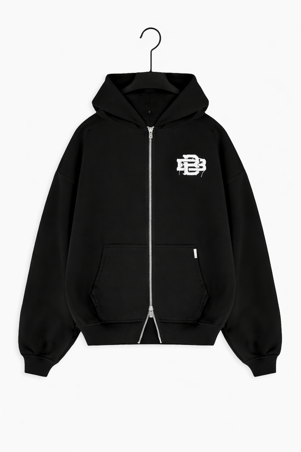 SAMPLE SALE RIPPED ZIP HOODIE | Black
