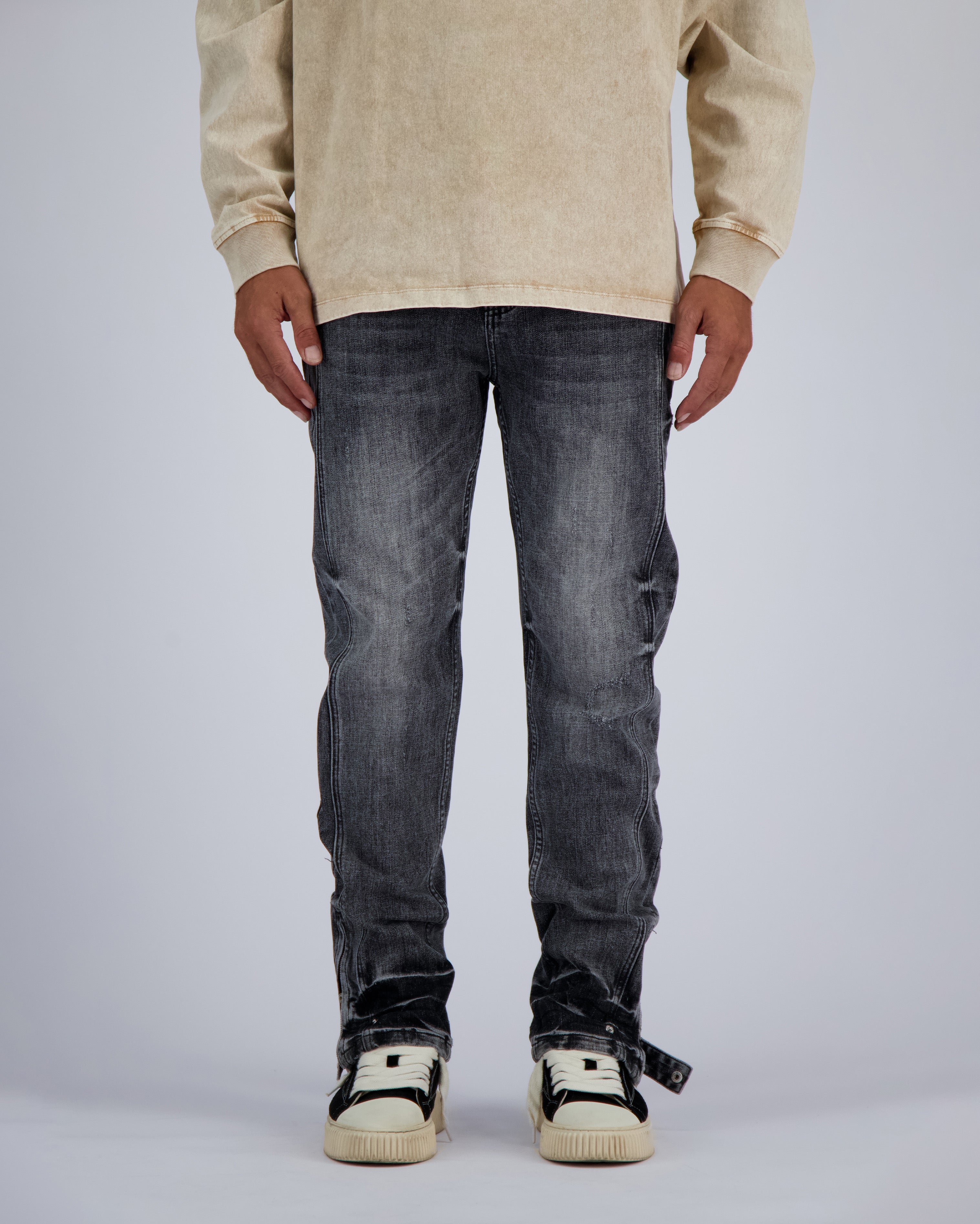 SLIM SEAM DENIM | Grey