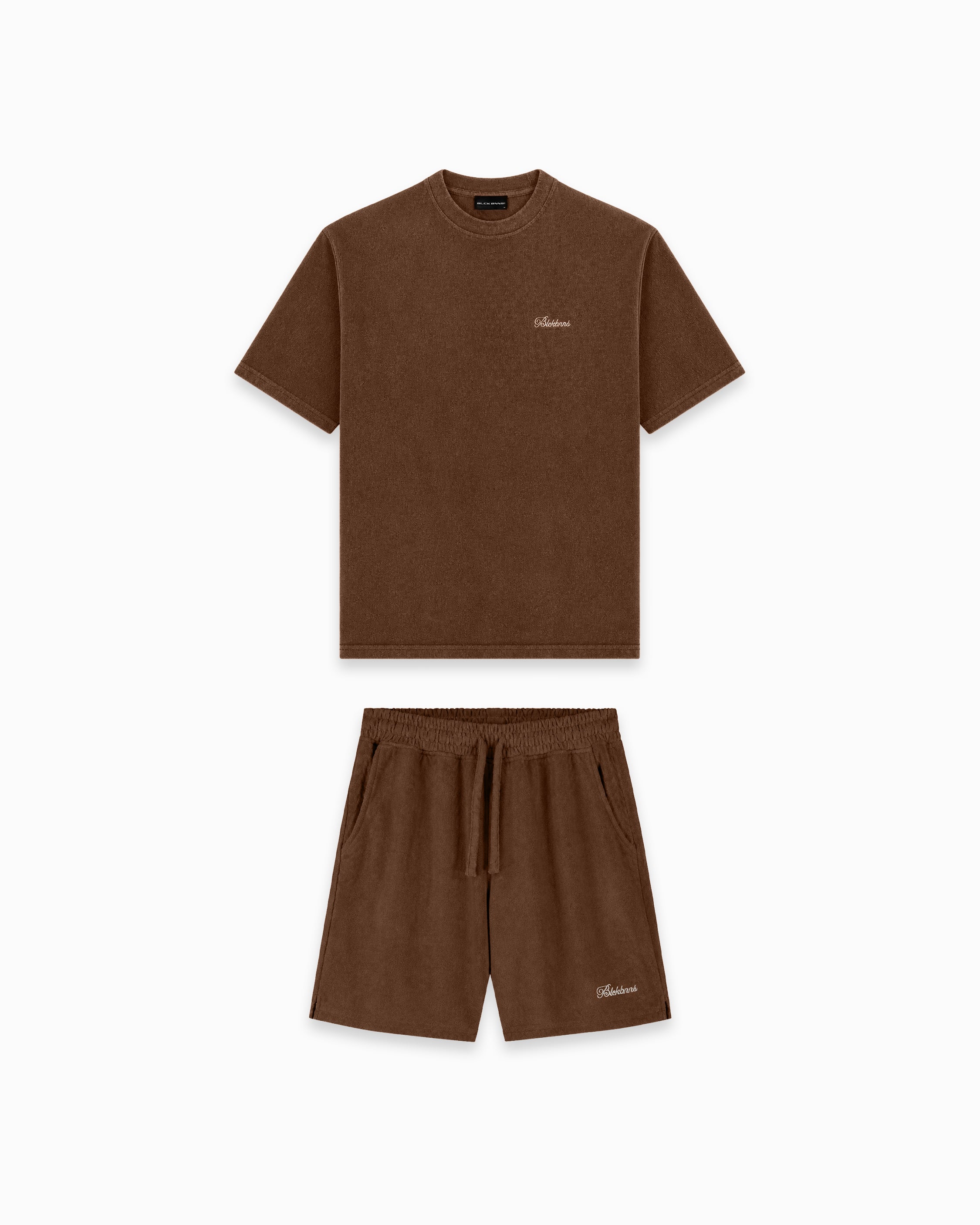 CONJUNTO DE DOS PIEZAS TERRY SCRIPT | Marrón