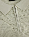 TEXTURED ZIP POLO | Grey