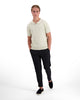 TEXTURED ZIP POLO | Grey
