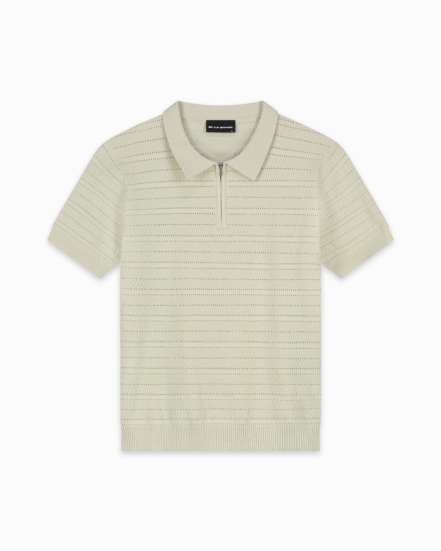 TEXTURED ZIP POLO | Grey