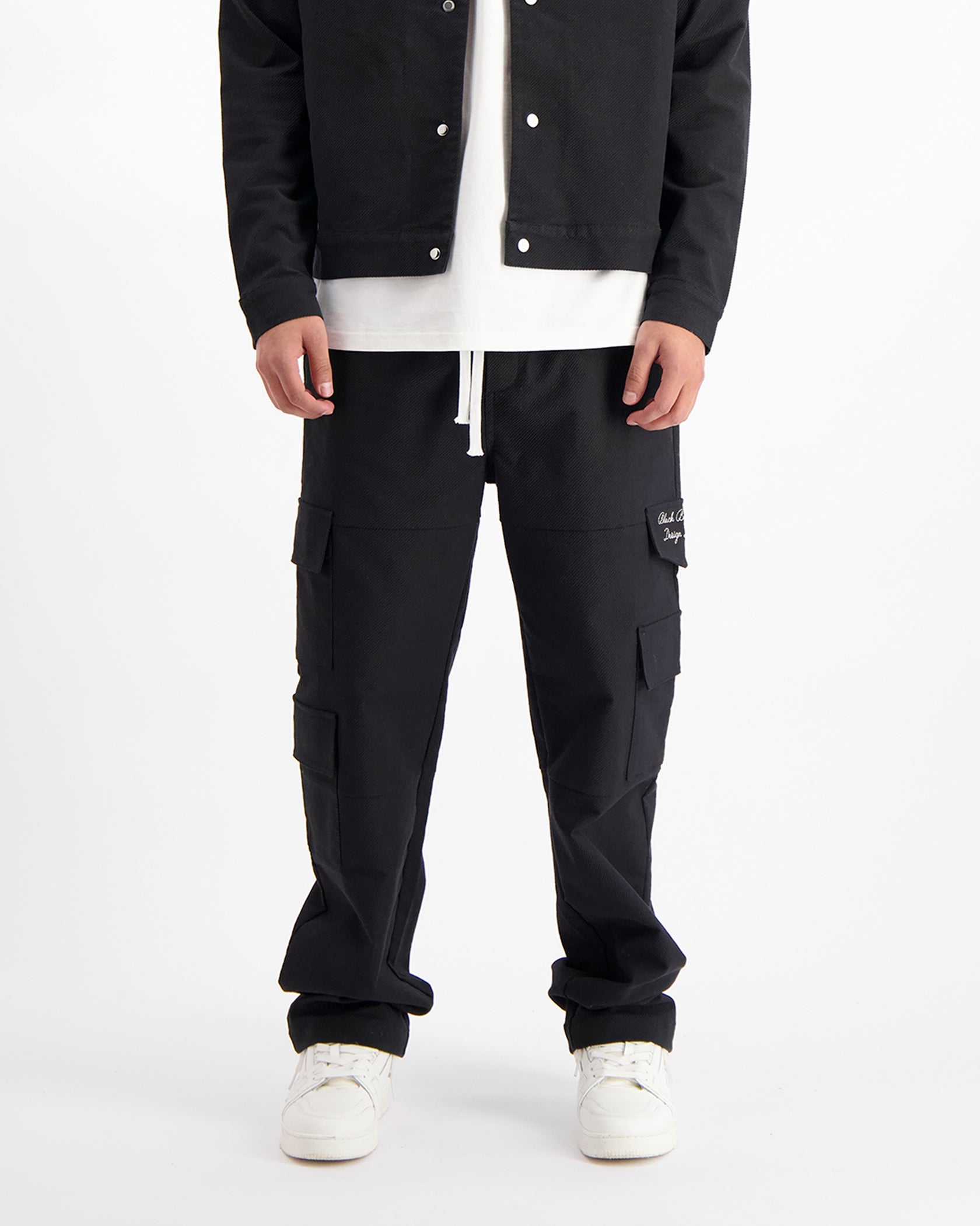 TWILL CARGO PANTS | Black