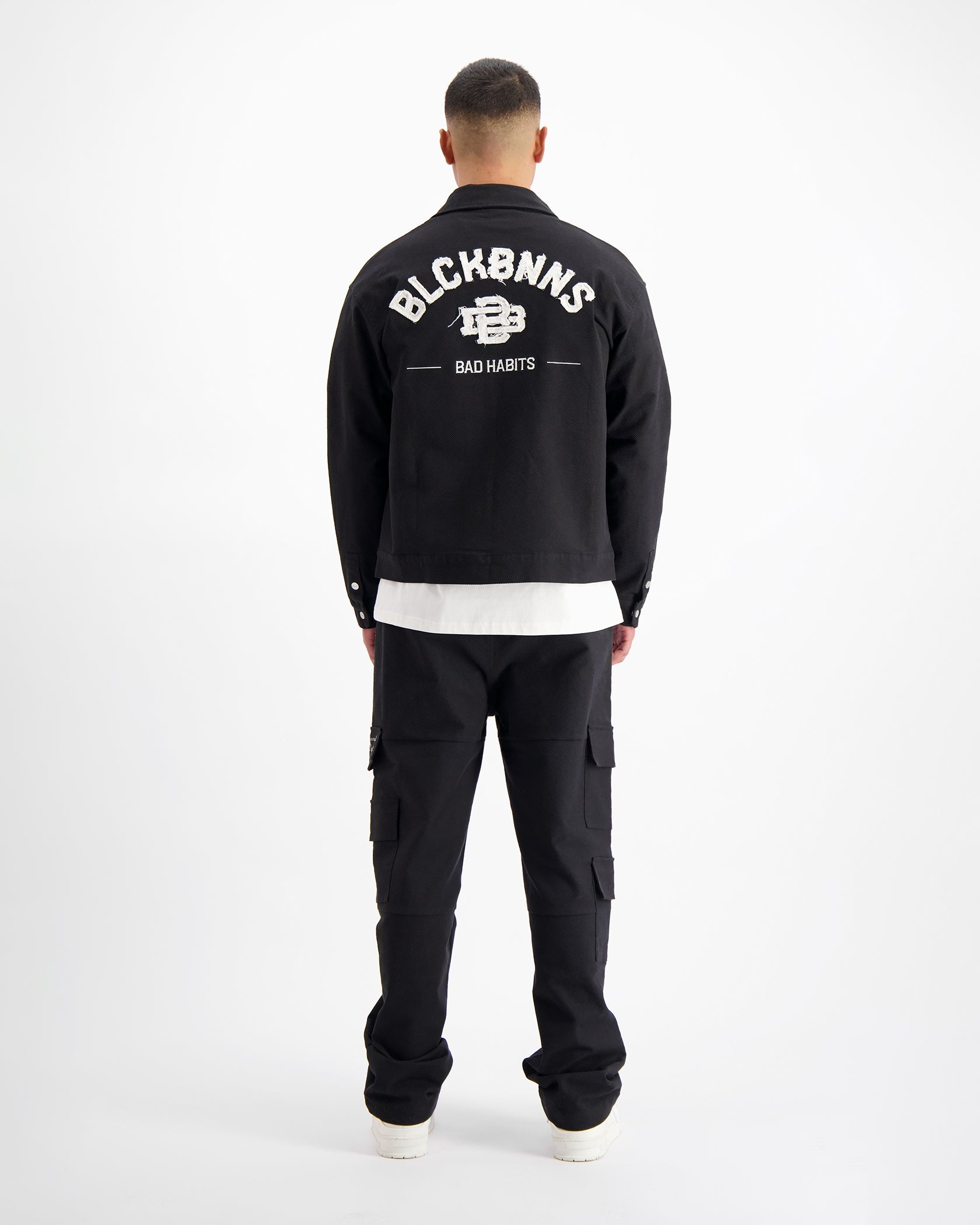 TWILL RIPPED JACKET | Black