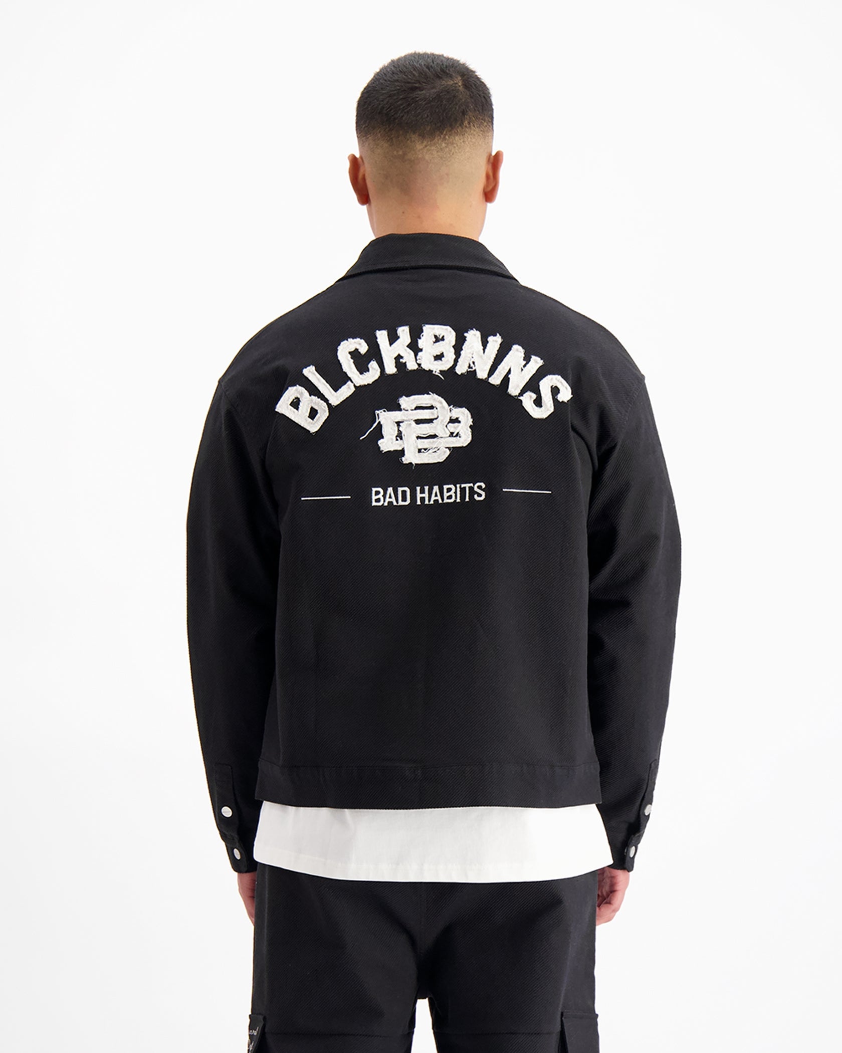 TWILL RIPPED JACKET | Black