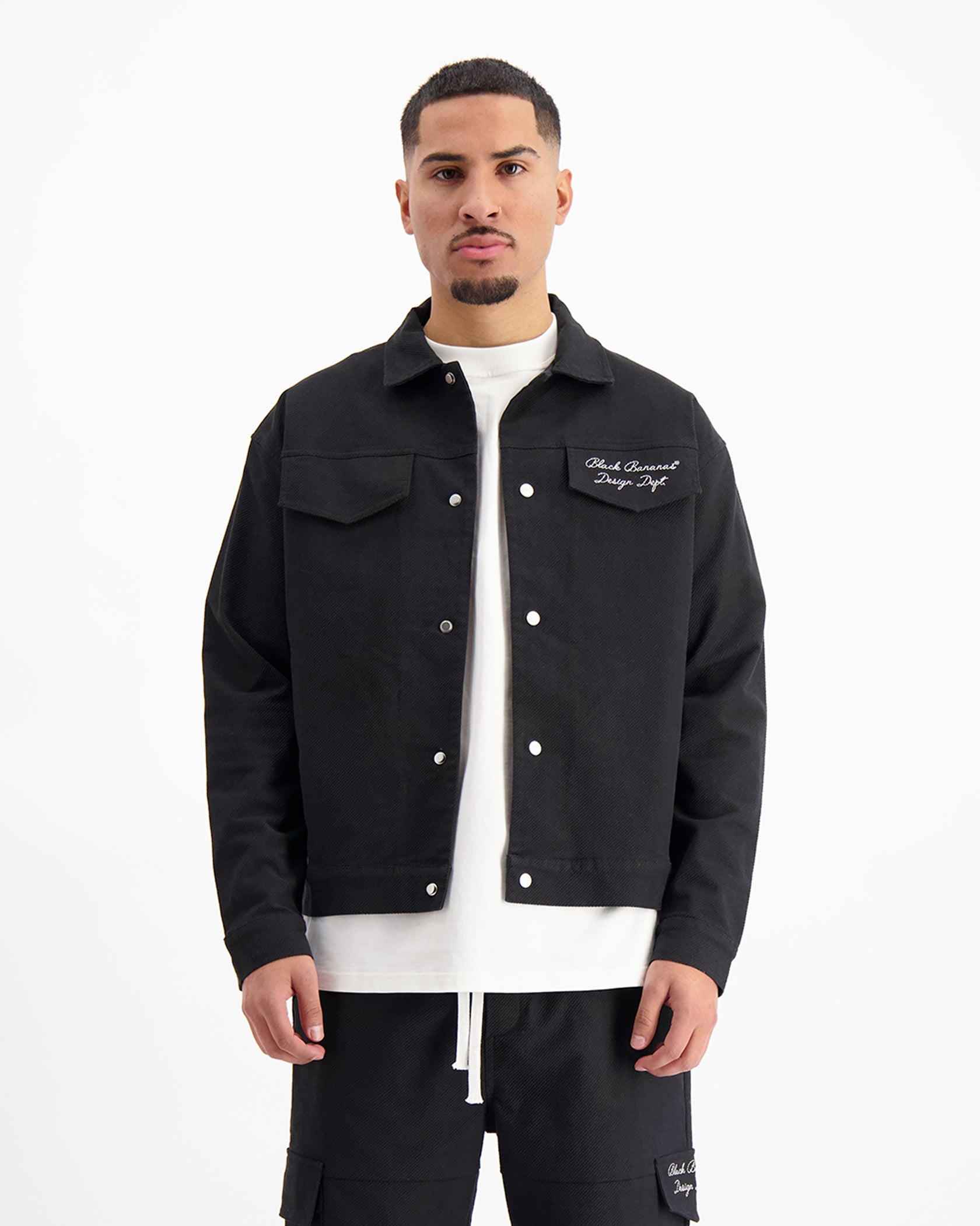 TWILL RIPPED JACKET | Black
