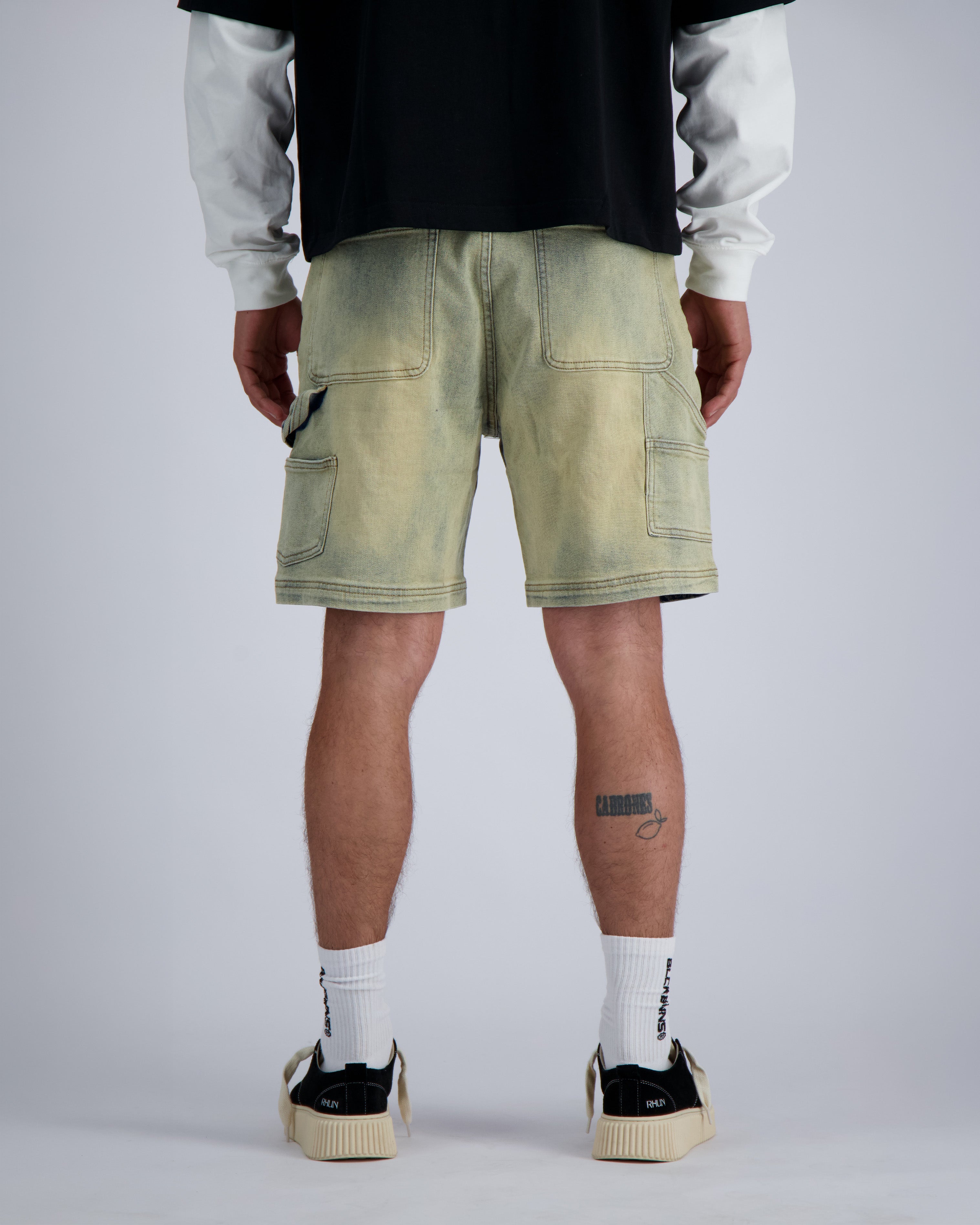 V2 WORKER SHORT DENIM | Blau