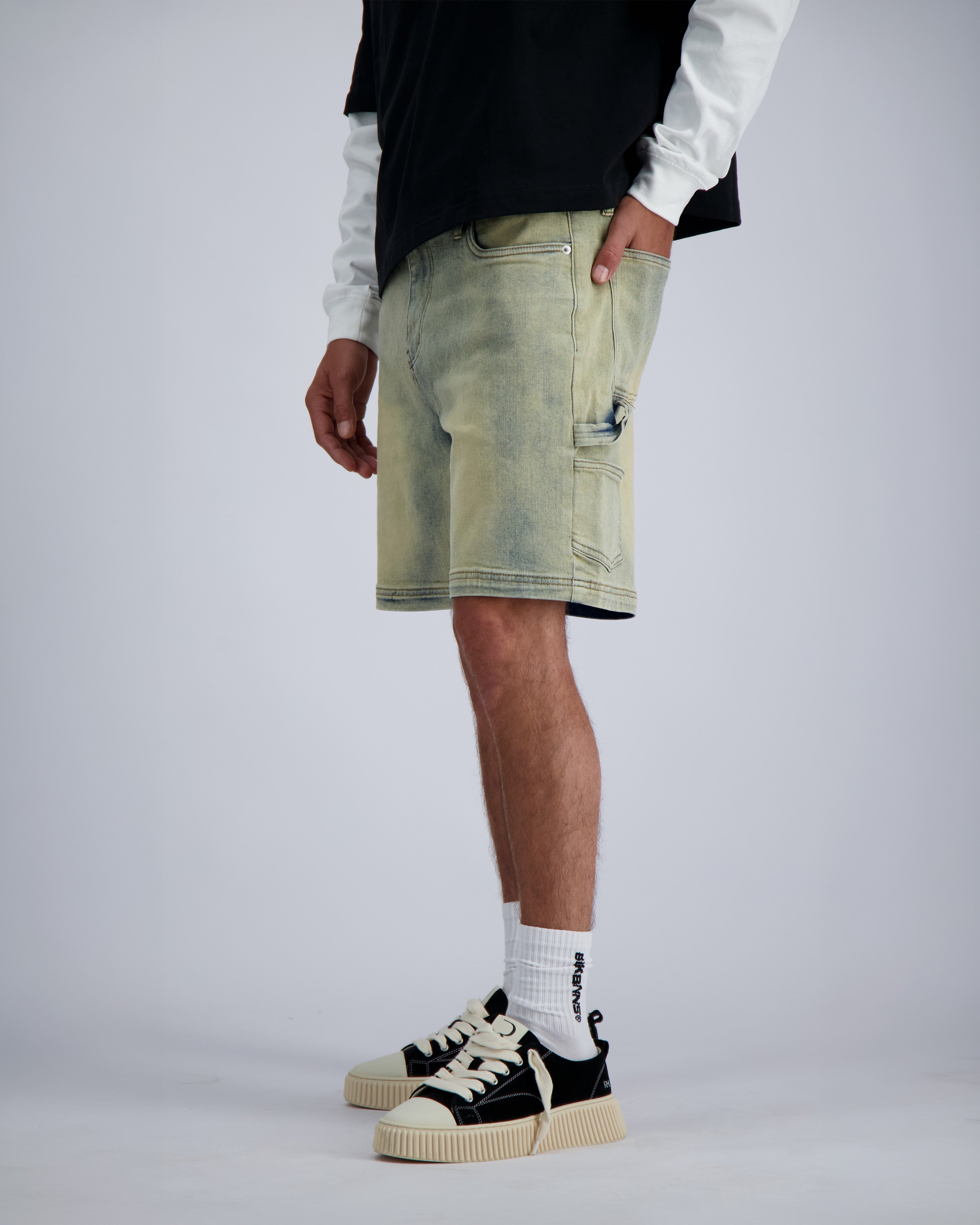 V2 WORKER SHORT DENIM | Blau
