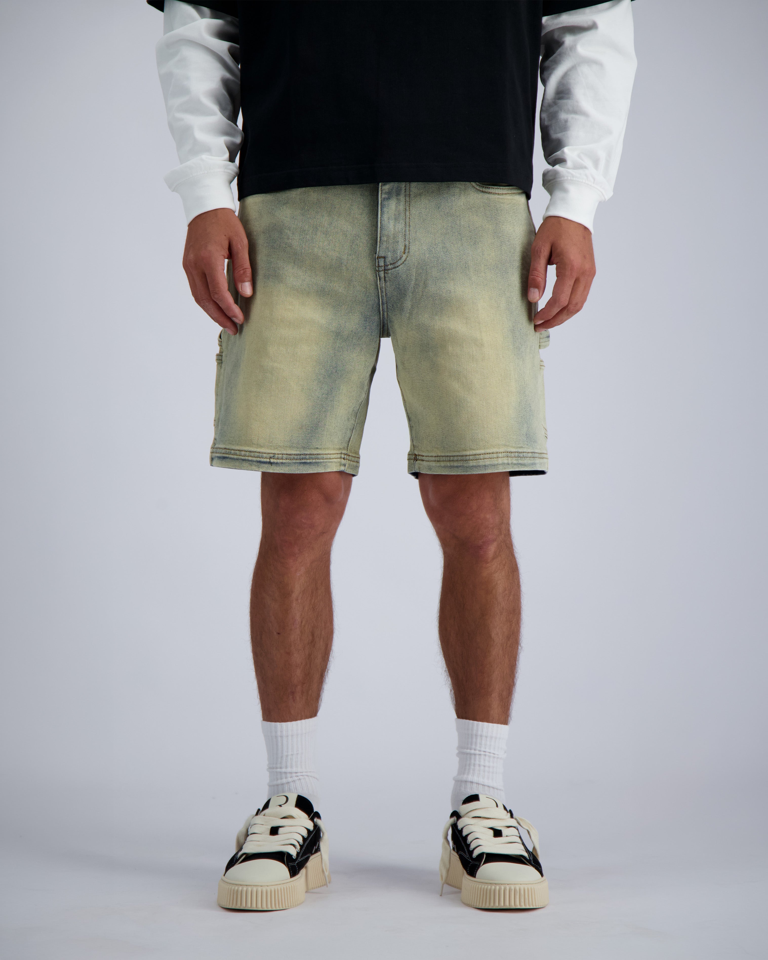 V2 WORKER SHORT DENIM | Blau