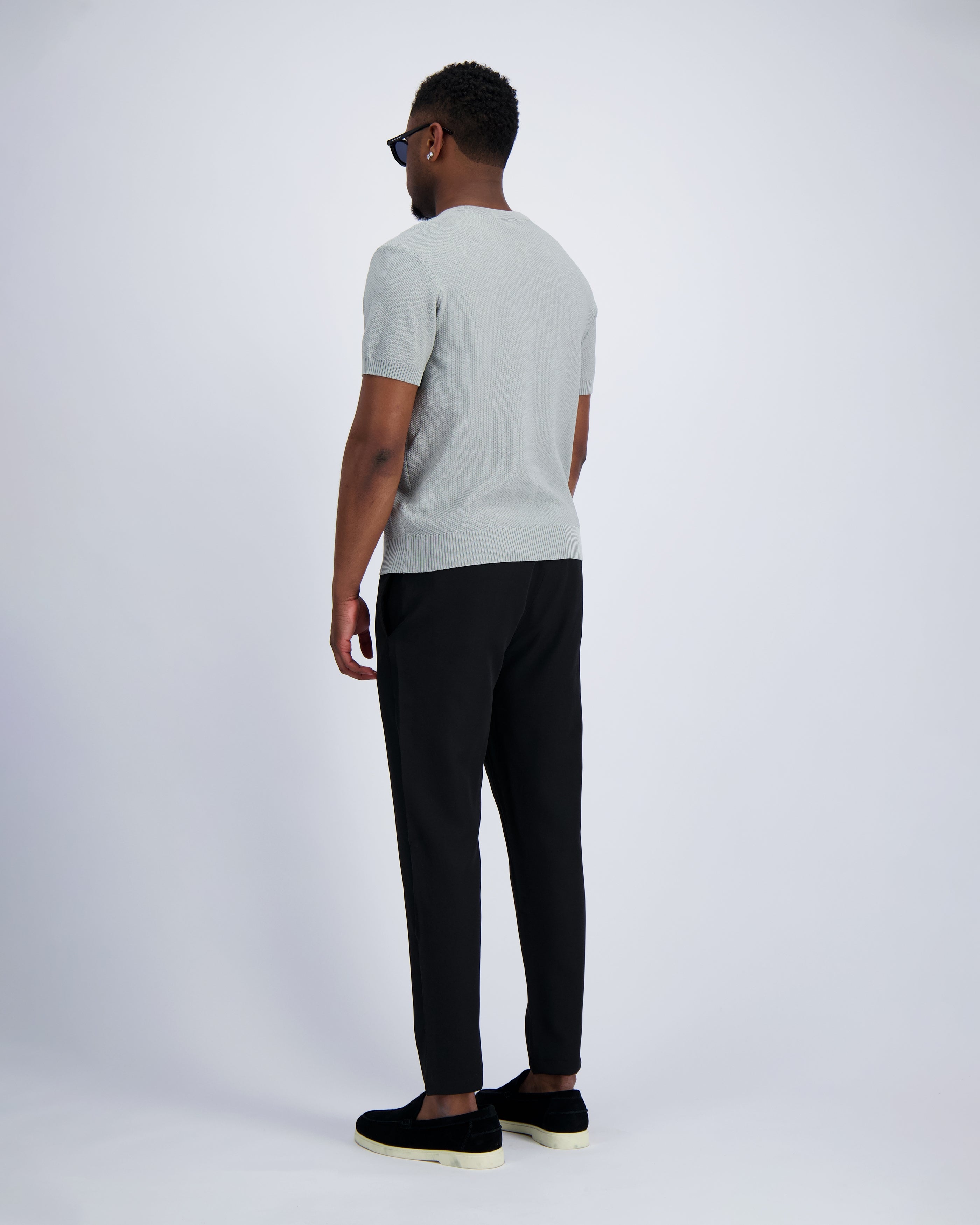 WAFLE KNIT HENLEY | Grey