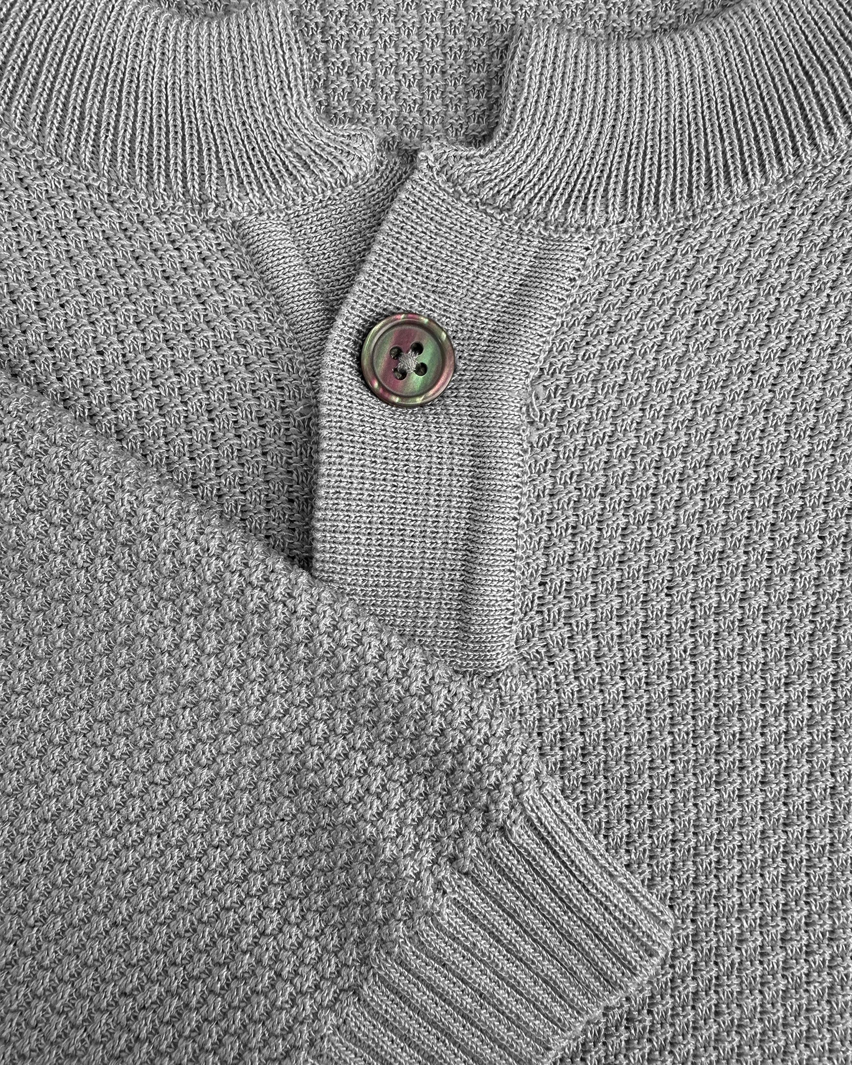 WAFLE KNIT HENLEY | Grey