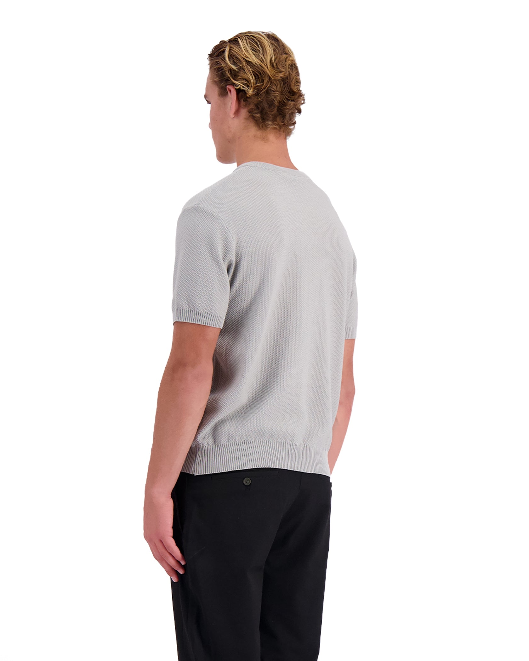 WAFLE KNIT HENLEY | Grey