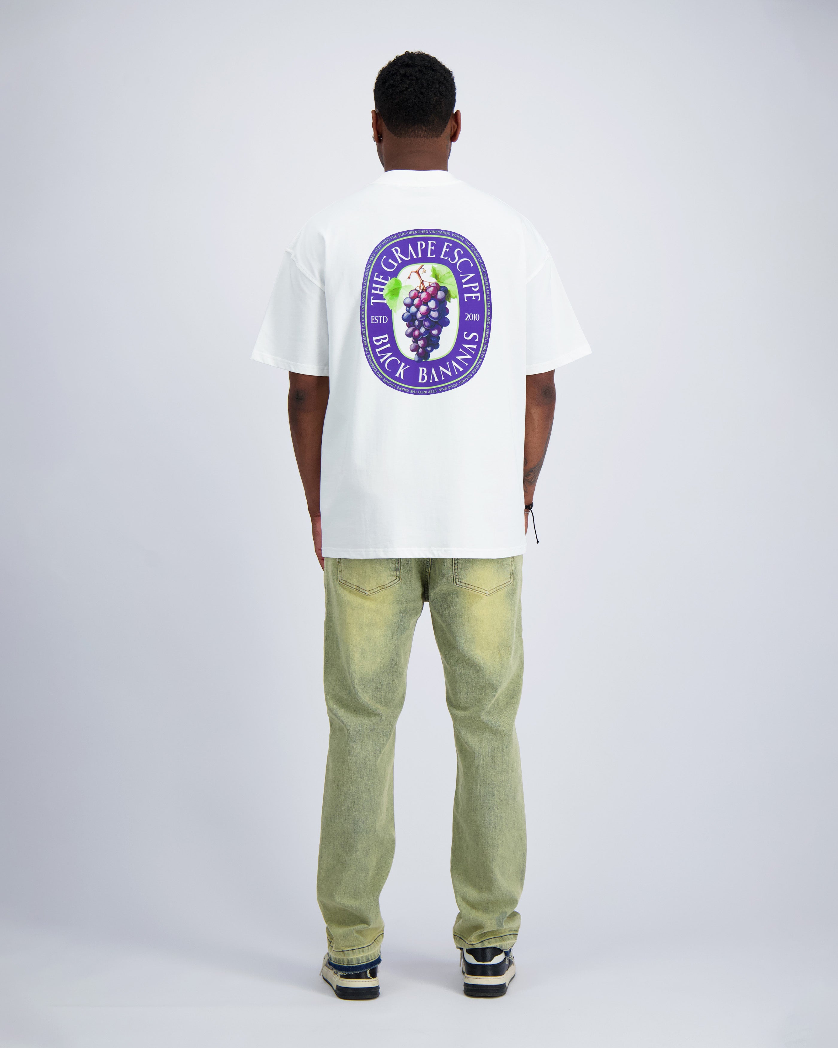 t-shirt  met wijnetiket t-shirt  Wit