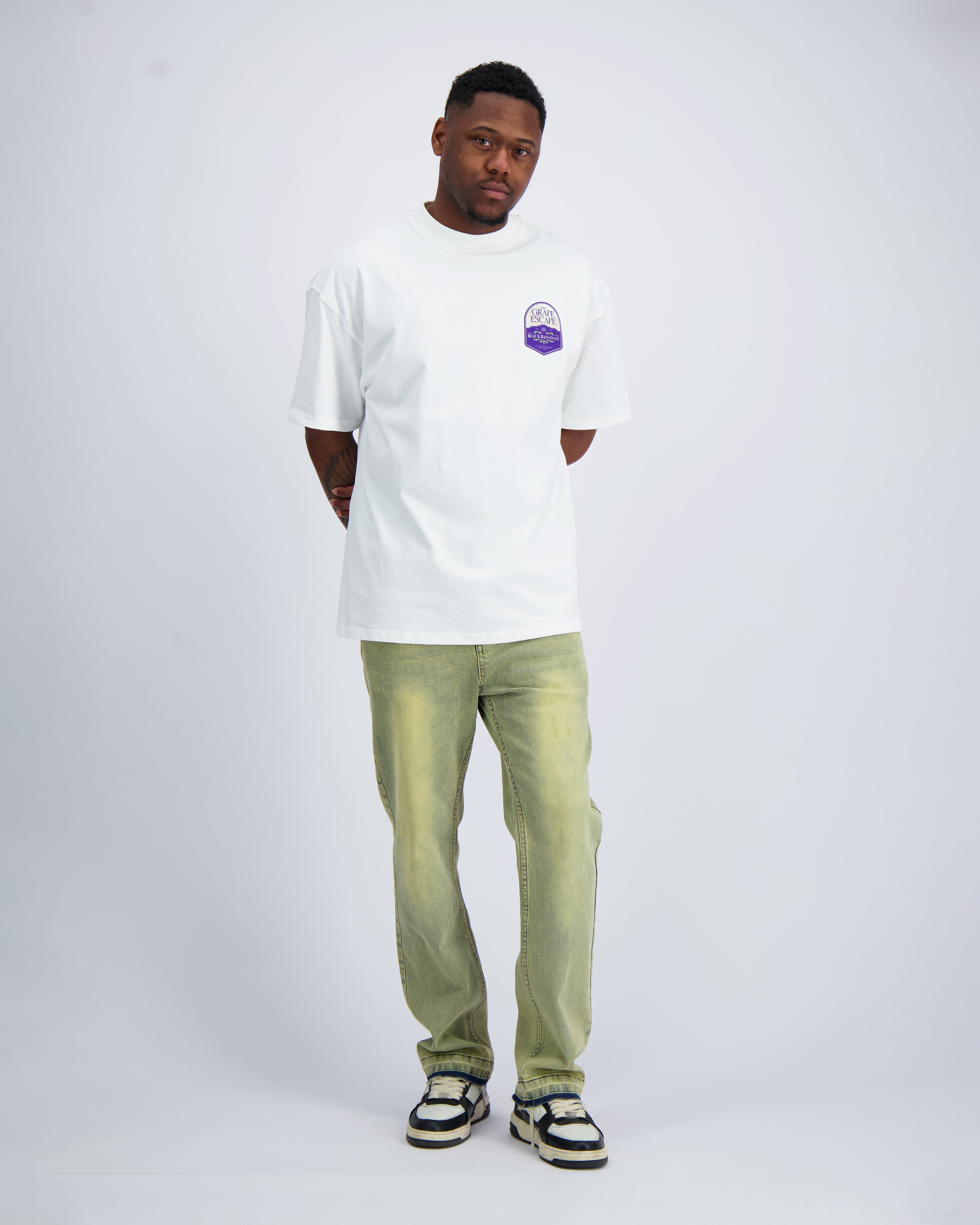 t-shirt  met wijnetiket t-shirt  Wit