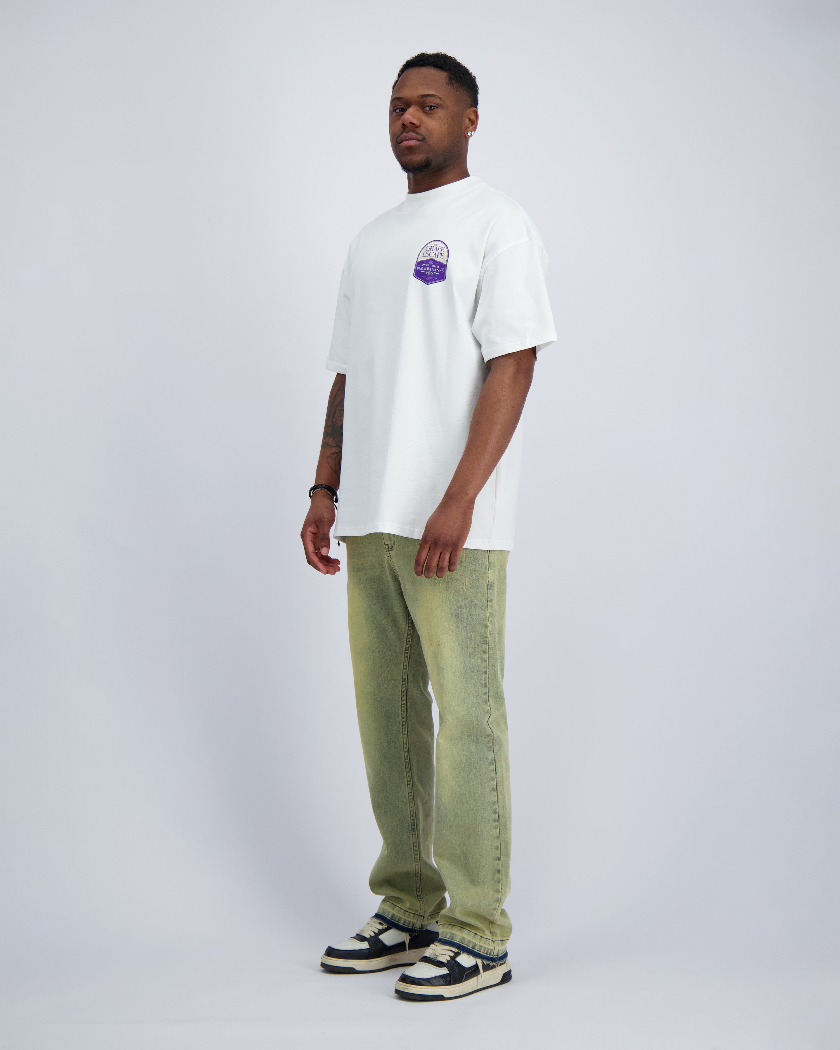 t-shirt  met wijnetiket t-shirt  Wit