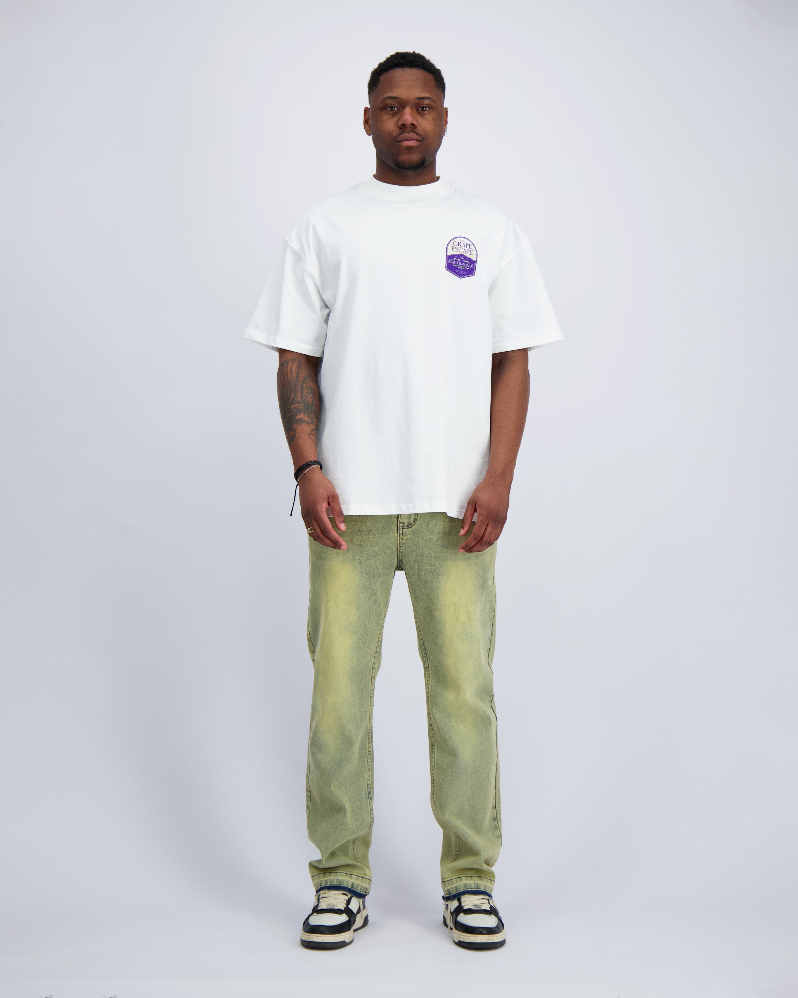 t-shirt  met wijnetiket t-shirt  Wit