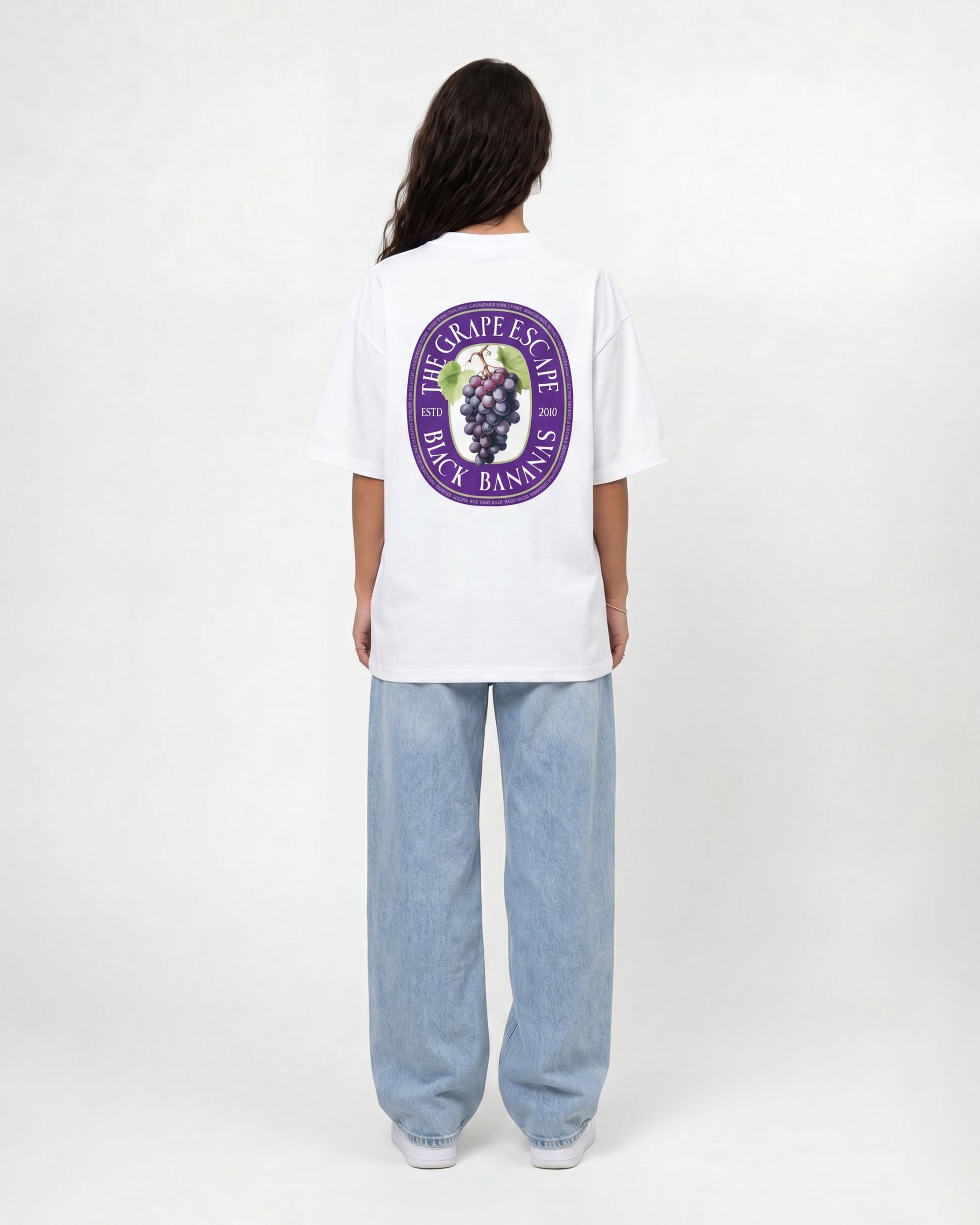 t-shirt  met wijnetiket t-shirt  Wit