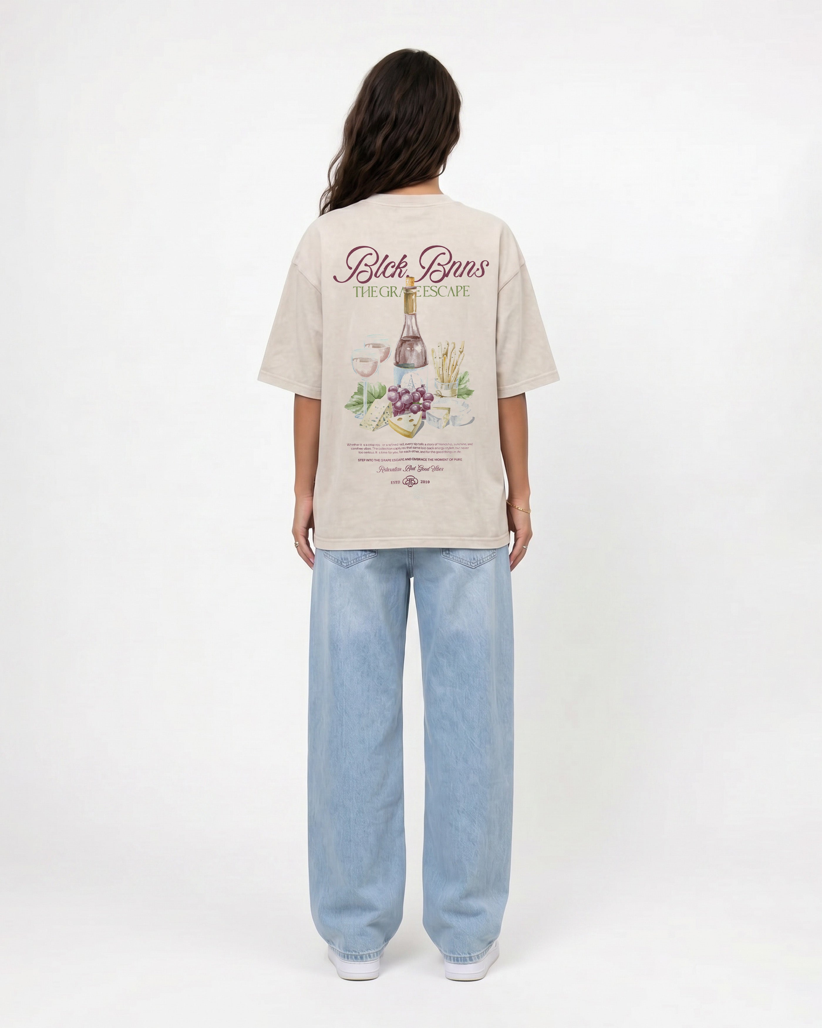 WINE TABLE t-shirt  Zandkleur